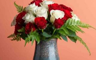 Sympathy Flower arrangement of roses and ferns